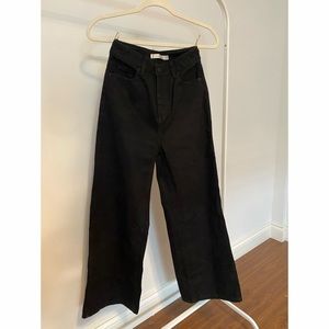 Black wide leg jeans